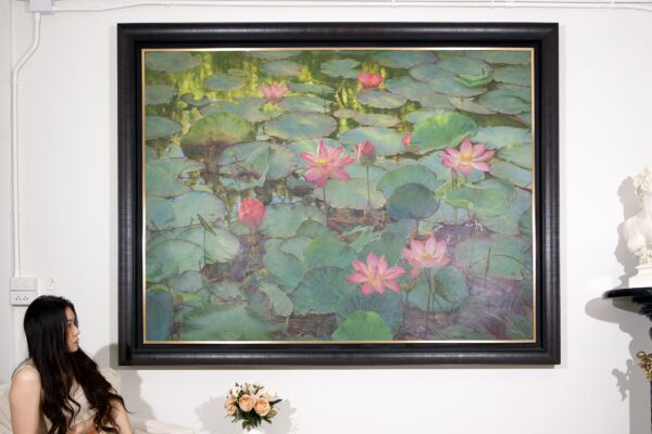 Water Lilies and Lotuses II – 200 x 150 cm – Somchai Sawangsri Art Gallery