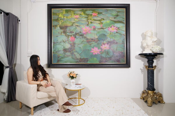 Water Lilies and Lotuses II – 200 x 150 cm – Somchai Sawangsri Art Gallery 3