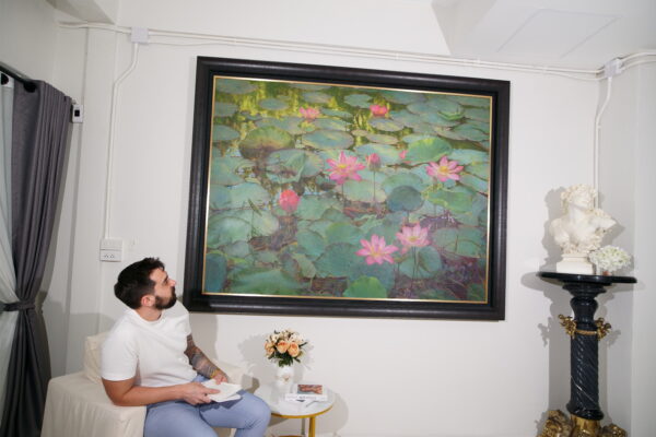 Water Lilies and Lotuses II – 200 x 150 cm – Somchai Sawangsri Art Gallery 7