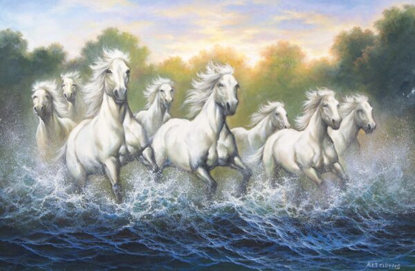 White Horses and Rivers – 90 x 60 cm Art Gallery 5