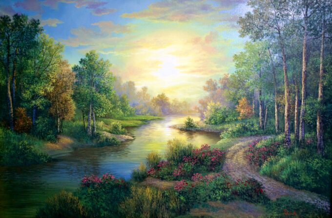 River & Forest – 80 X 60 cm Art Gallery 4